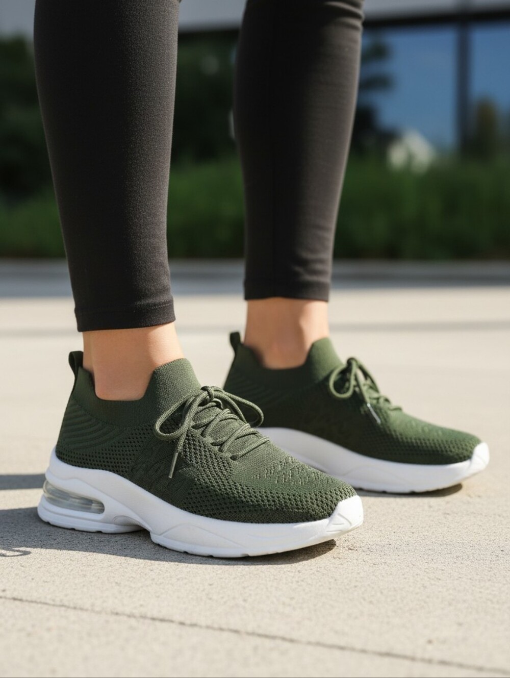 Women's Size 7 Forest Dark Green Casual Shoes Sneakers Super Lightweight Shoes